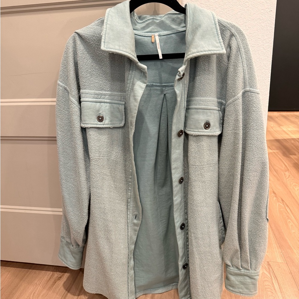 Free People Ruby Button Up Shacket Brushed Cotton… - image 1